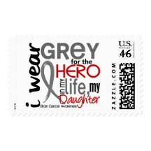 Grey For My Hero 2 Daughter Brain Cancer Postage Stamps