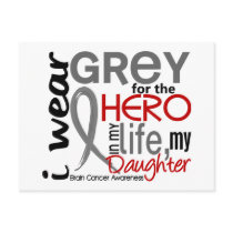 Grey For My Hero 2 Daughter Brain Cancer Post Cards
