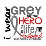 Grey For My Hero 2 Husband Brain Cancer Tee Shirts