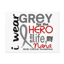 Grey For My Hero 2 Nana Brain Cancer Post Card