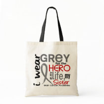 Grey For My Hero 2 Sister Brain Cancer Canvas Bag