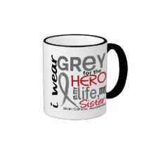 Grey For My Hero 2 Sister Brain Cancer Mugs