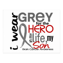Grey For My Hero 2 Son Brain Cancer Post Cards