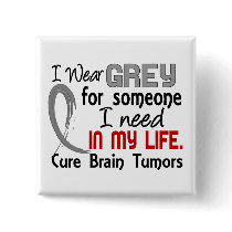 Grey For Someone I Need Brain Tumors Pinback Button
