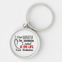 Grey For Someone I Need Diabetes Keychains