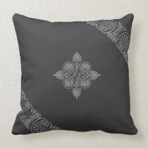 Grey Gray Greco-Roman Greek Design Parthenon Throw Pillows