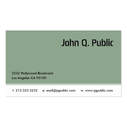 Grey Green Color Business Card