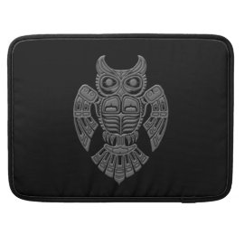 Grey Haida Spirit Owl on Black Sleeves For MacBook Pro