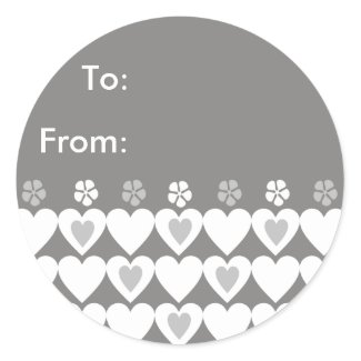 Grey Hearts Stickers - Personalized Gift Tags sticker