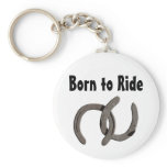 Grey Horse Shoes Born To Ride Key Chains