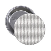 Grey Houndstooth Pinback Buttons