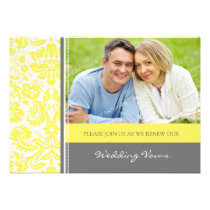 Grey Lemon Photo Wedding Vow Renewal Invitation