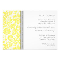 Grey Lemon Wedding Vow Renewal Invitation