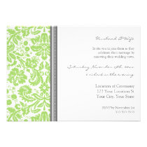 Grey Lime Wedding Vow Renewal Invitation