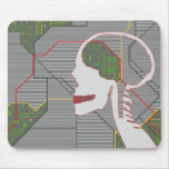 grey logicskull mouse pad