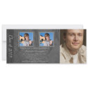 Grey marble swirl 3 photo graduation announcement invitation