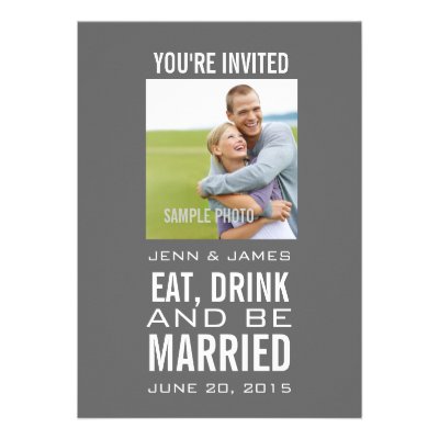 Grey Modern Photo Wedding Invitations