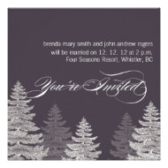 Grey Modern Winter Wedding Invitations Trees