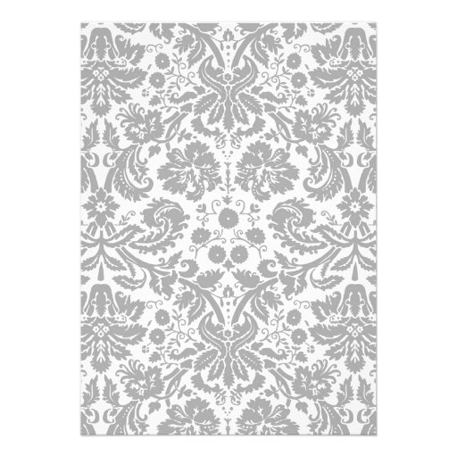 Grey Monogram Damask Bridal Shower Invitations