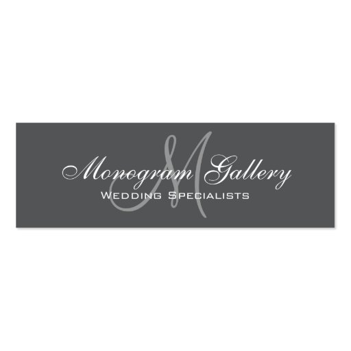 Grey Monogram Simple Customizable Business Cards (front side)