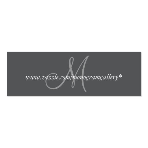 Grey Monogram Simple Customizable Business Cards (back side)