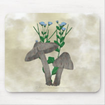 Grey Mushrooms and Flax Mousepad by Rockangel1 Grey Mushrooms and Flax Mousepad