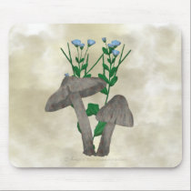 Grey Mushrooms and Flax Mousepad