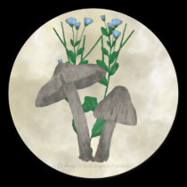 Grey Mushrooms and Flax Stickers stickers