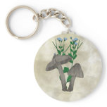 Grey Mushrooms with Flax Key Chain keychains