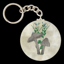 Grey Mushrooms with Flax Key Chain keychains