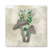 Grey Mushrooms with Flax Magnets by Rockangel1 Grey Mushrooms with Flax Magnets