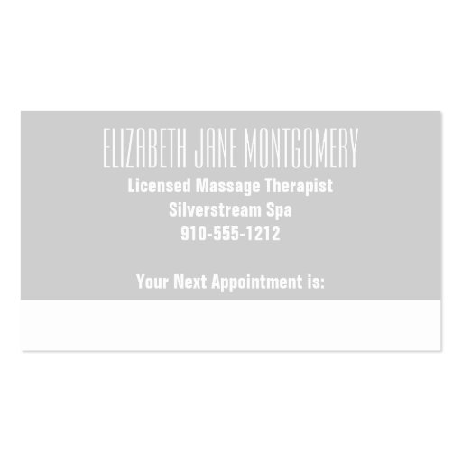 Grey Ogee Modern Appointment Business Card (back side)