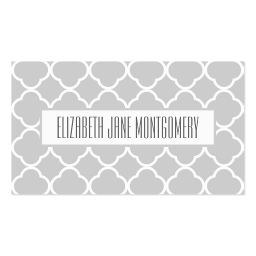 Grey Ogee Modern Appointment Business Card (front side)