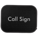 Grey on Black Amateur Radio Call Sign Car Mat