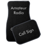 Grey on Black Amateur Radio Call Sign Floor Mat