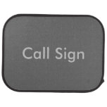 Grey on Charcoal Amateur Radio Call Sign Car Mat