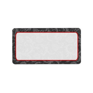 Grey on Grey Floral Damask Return Address Label label