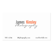 Grey, Orange and white photographer business card business cards