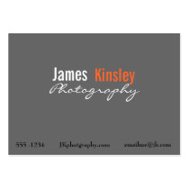 Grey, Orange and white photographer business card business cards