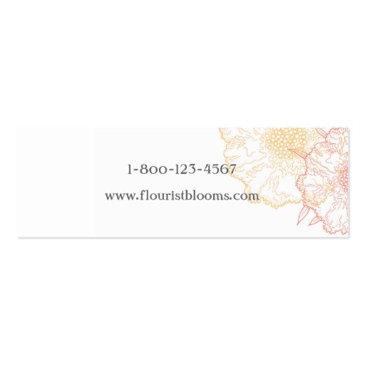 Grey Orange Red Modern Florist Product Tags Card Business Card (back side)