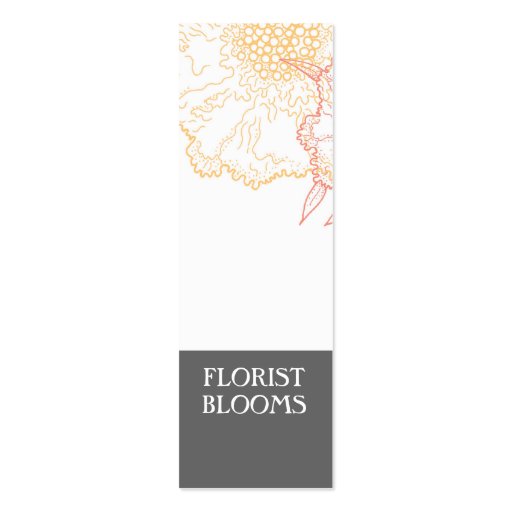 Grey Orange Red Modern Florist Product Tags Card Business Card