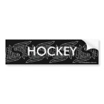 Grey Outline Hockey Blades Bumper Sticker