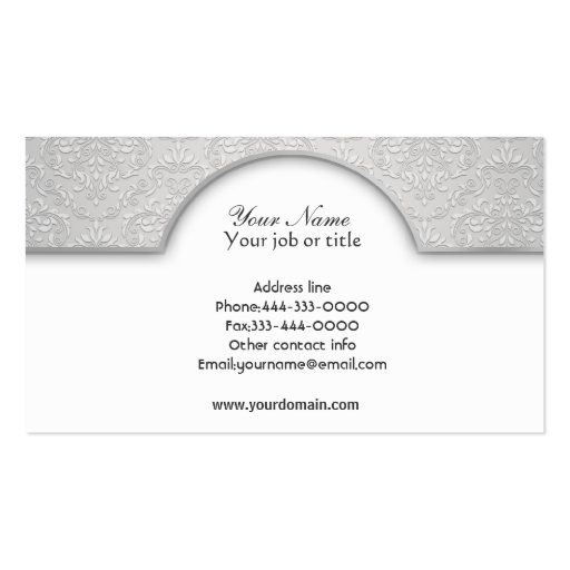 Grey Oval Elegant Business Cards (back side)