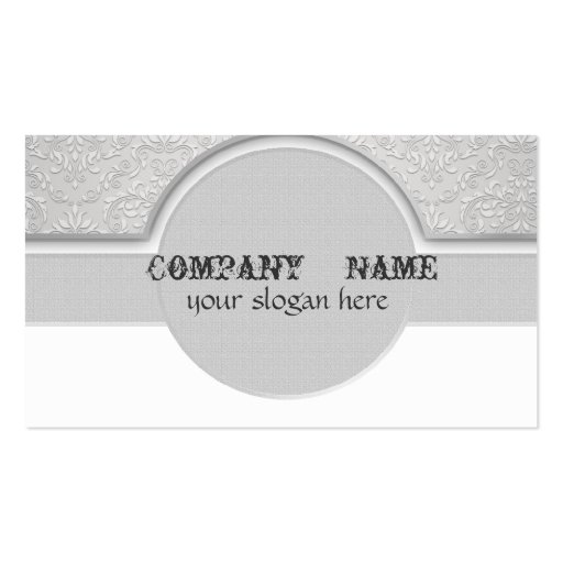 Grey Oval Elegant Business Cards (front side)