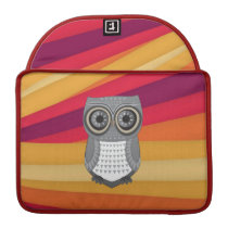 Grey Owl Red Orange Background MacBook Sleeve Macbook Pro Sleeves