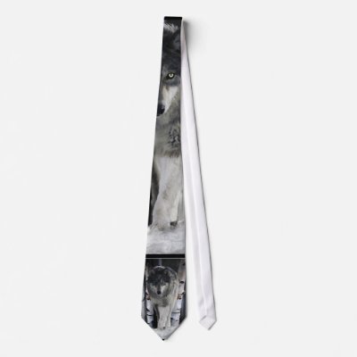 GREY PACK WOLF Collection Necktie by RavenSpiritPrints
