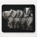 Grey Percheron Draft Horses - Four Abreast mousepads