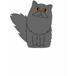 Grey Persian Cat w/ Orange Eyes T-shirts