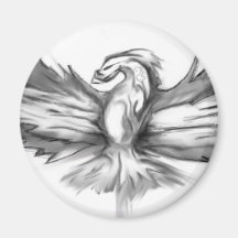 Grey Phoenix Fridge Magnets