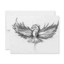 Grey Phoenix Rising Personalized Invites